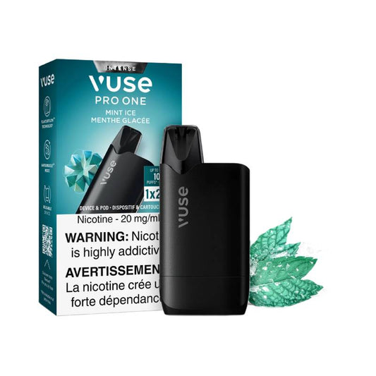 Vuse Pro One vape device and packaging on a white background