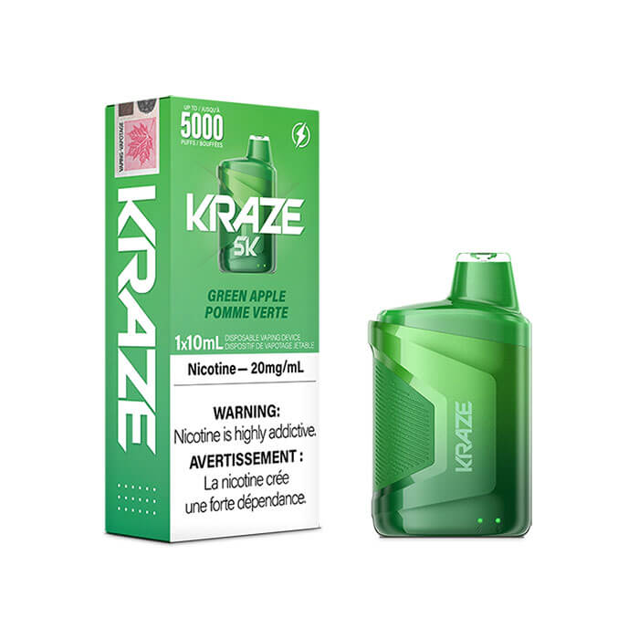 Kraze 5K Green Apple Disposable Vape
