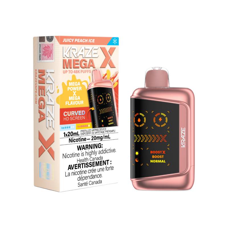 Kraze Mega X 48K - Juicy Peach Ice Disposable Vape – Vapeluv Vapeshop