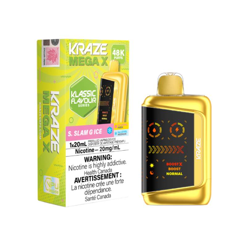 Kraze Mega X 48K S. Slam G Ice Disposable Vape 20mg with icy mixed fruit flavour