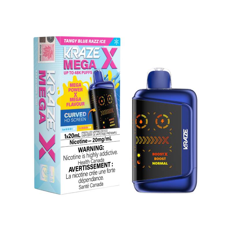 Kraze Mega X 48K - Tangy Blue Razz Ice Disposable Vape Vapeluv Vapeshop Kraze Mega X 48K - Tangy Blue Razz Ice Disposable Vape Vapeluv Vapeshop