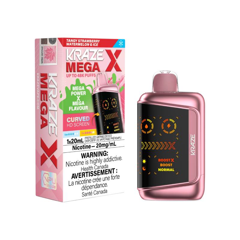 Kraze Mega X 48K - Tangy Strawberry Watermelon G Ice Disposable Vape Vapeluv Vapeshop Kraze Mega X 48K - Tangy Strawberry Watermelon G Ice Disposable Vape Vapeluv Vapeshop