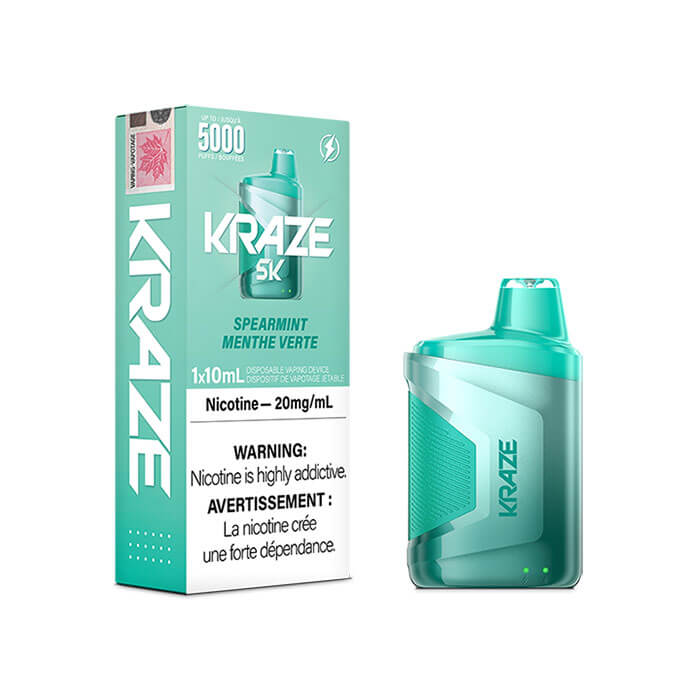 Kraze 5K Spearmint Disposable Vape