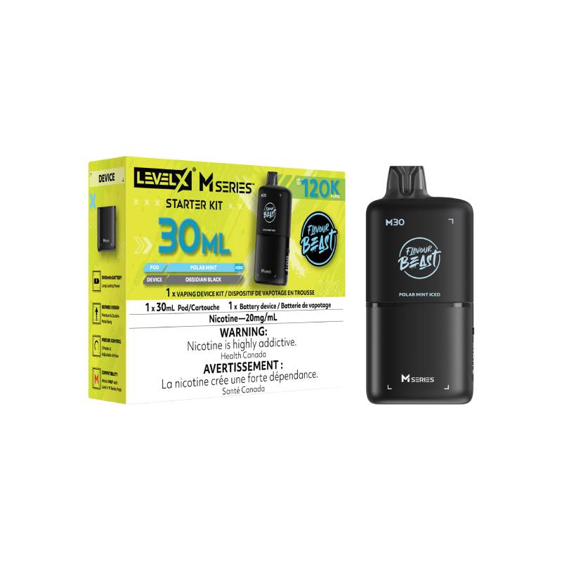 Level X M Series M30 120K Polar Mint vape starter kit with device and retail packaging