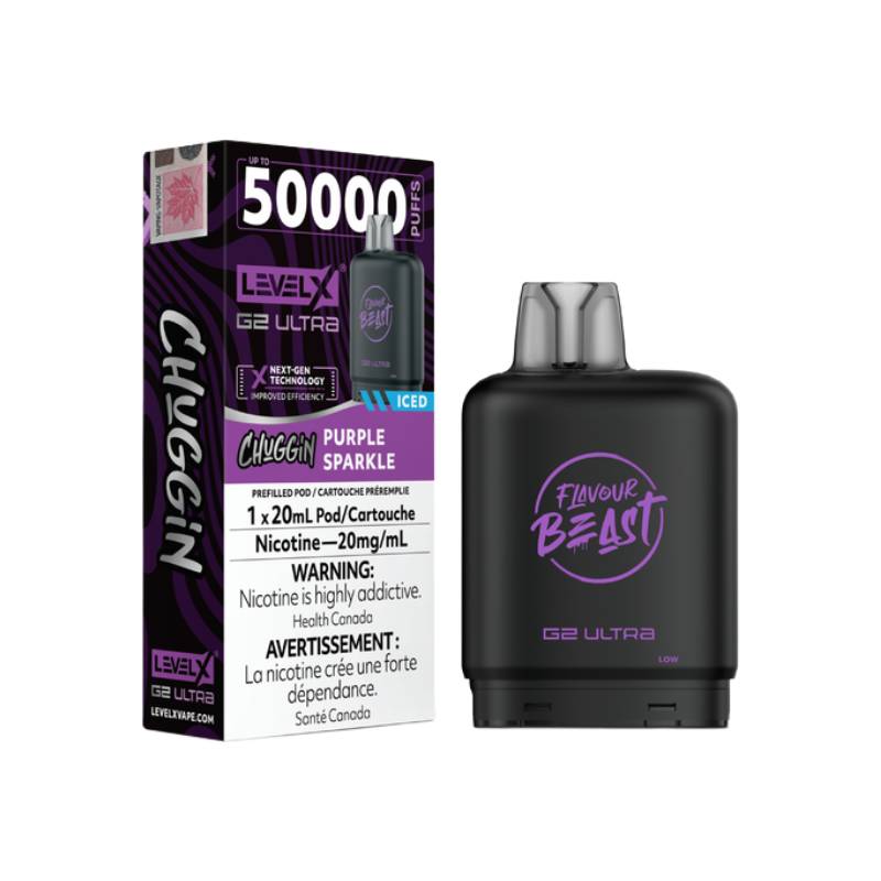 Flavour Beast Level X G2 Ultra Pod 50K - Chuggin' Purple Sparkle