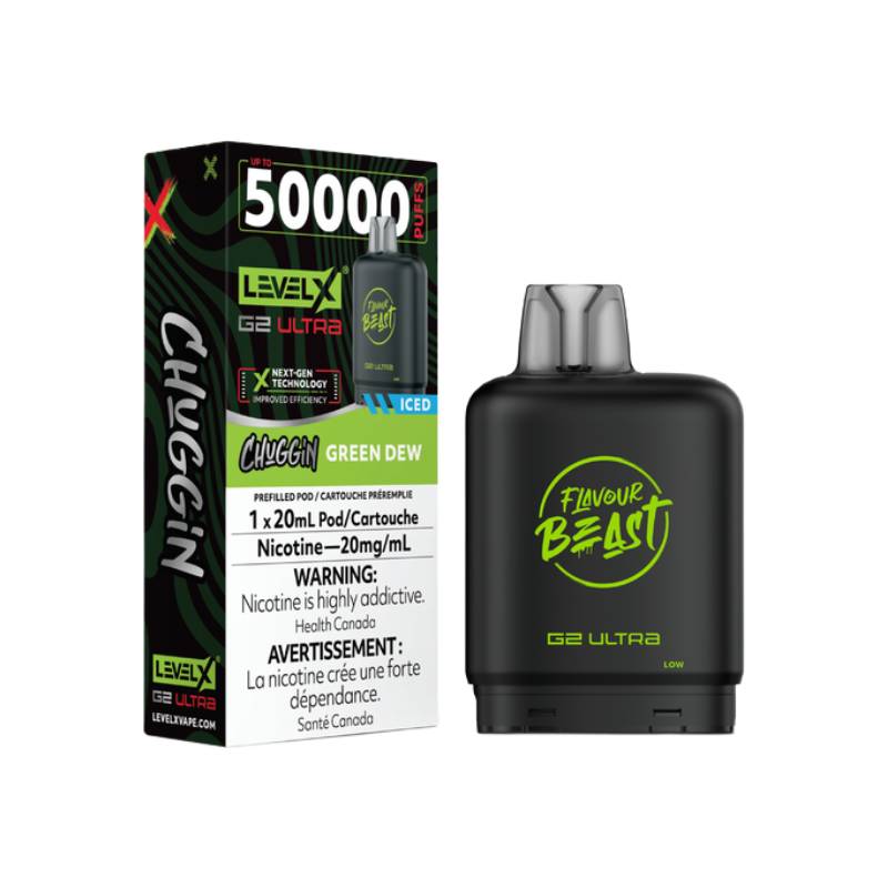 Flavour Beast Level X G2 Ultra Pod 50K - Chuggin' Green Dew
