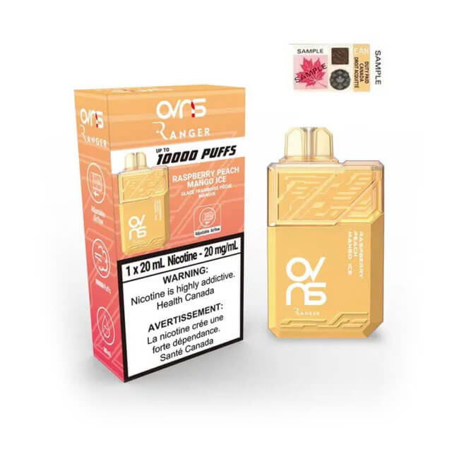 OVNS Ranger 10000 Raspberry Peach Mango Ice Disposable Vape