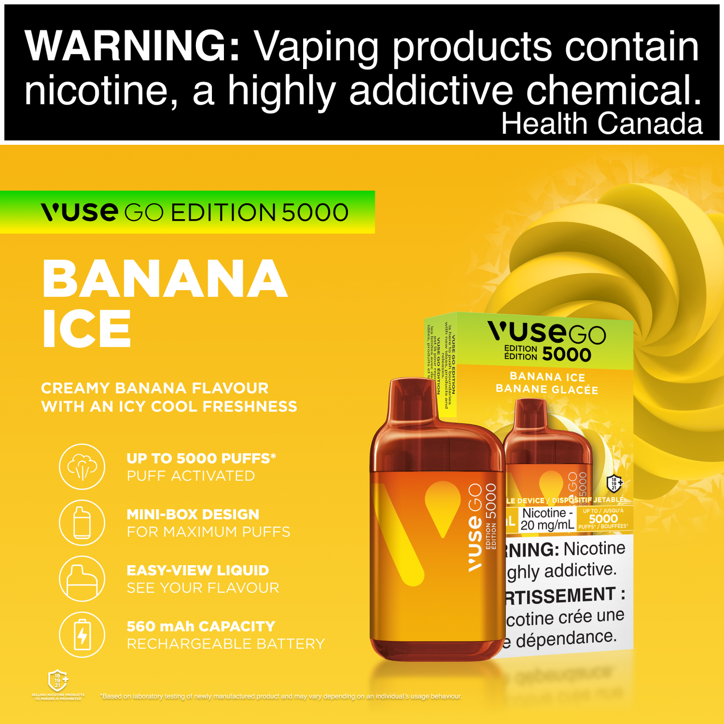Vuse Go 5000 Edition - Banana Ice, 5000 Puffs