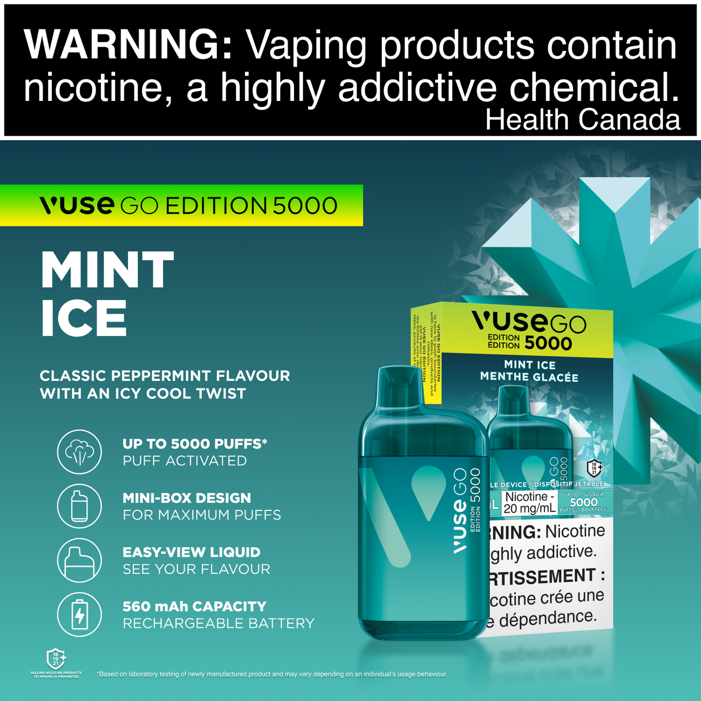 Vuse Go 5000 Edition - Mint Ice, 5000 Puffs