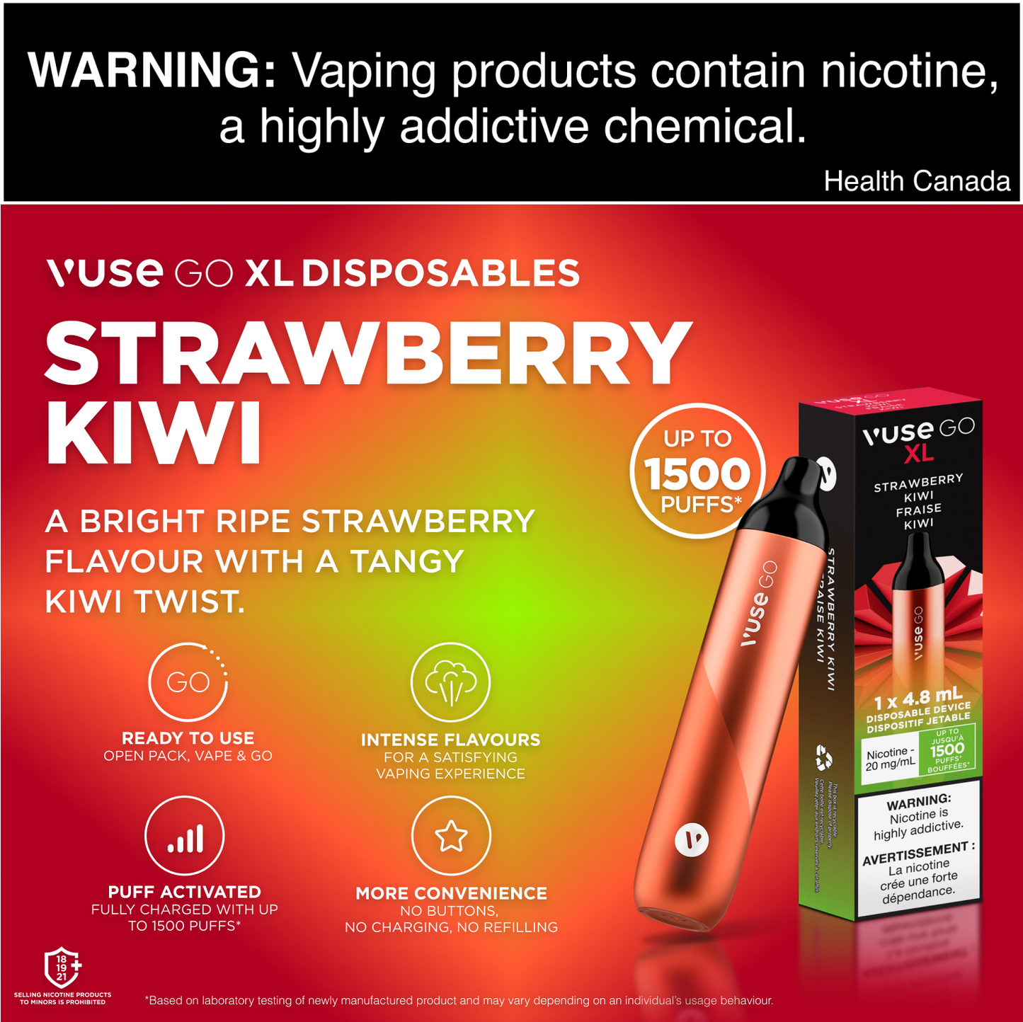 Vuse Go XL Strawberry Kiwi Disposable Vape