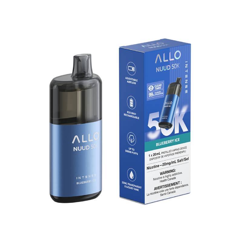 ALLO Nuud 50K Disposable Vape – Blueberry Ice – 50,000 Puff Device Image