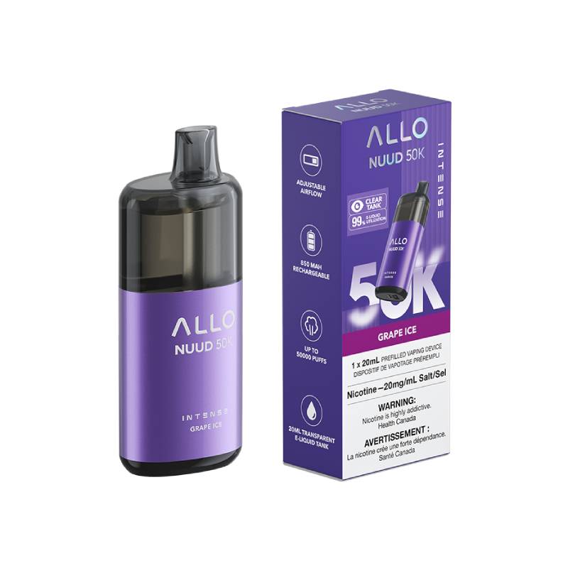 ALLO Nuud 50K Disposable Vape – Grape Ice – 50,000 Puff Device Image