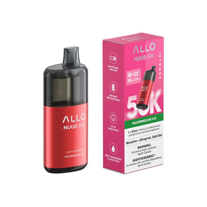 ALLO Nuud 50K Disposable Vape – Watermelon Ice – 50,000 Puff Device Image