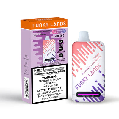 Funky Lands Vi15000 Disposable Vape - Blackberry Cranberry, 18ML