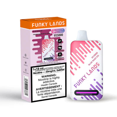 Funky Lands Vi15000 Disposable Vape - Blue Razz Ice, 18ML