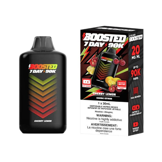 Boosted 7Day 90K Disposable Vape Cherry Lemon 90000 Puffs
