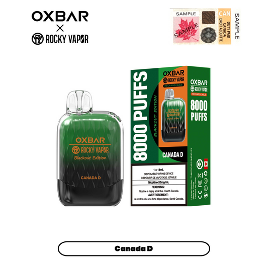OX Bar G8000 Canada D Disposable Vape