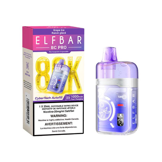 Elf Bar BC Pro 80K disposable vape Grape Ice flavour