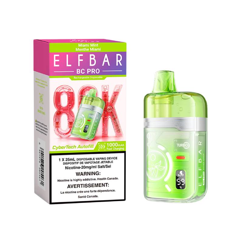 Elf Bar BC Pro 80K disposable vape Miami Mint flavour