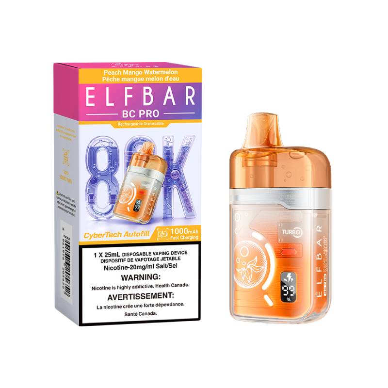 Elf Bar BC Pro 80K disposable vape Peach Mango Watermelon flavour