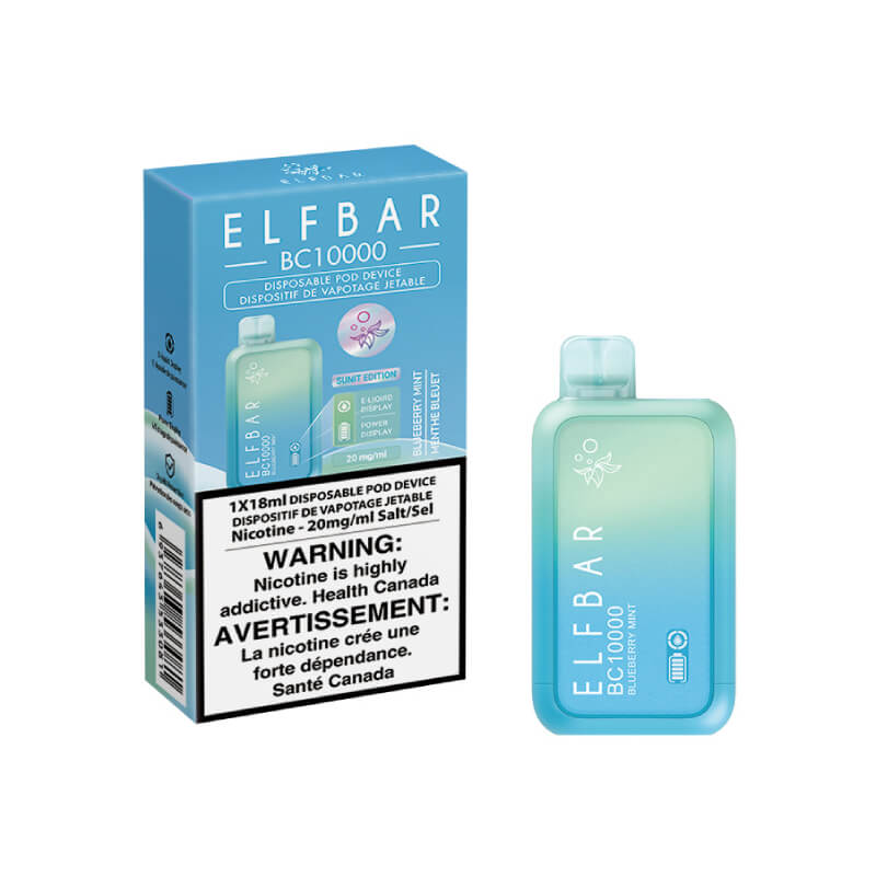 Elf Bar BC10000 Disposable Vape - Blueberry Mint, 10000 Puffs