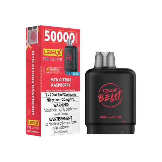 Level X Flavour Beast G2 Ultra Pod 50K - Mtn Citrus Raspberry Iced