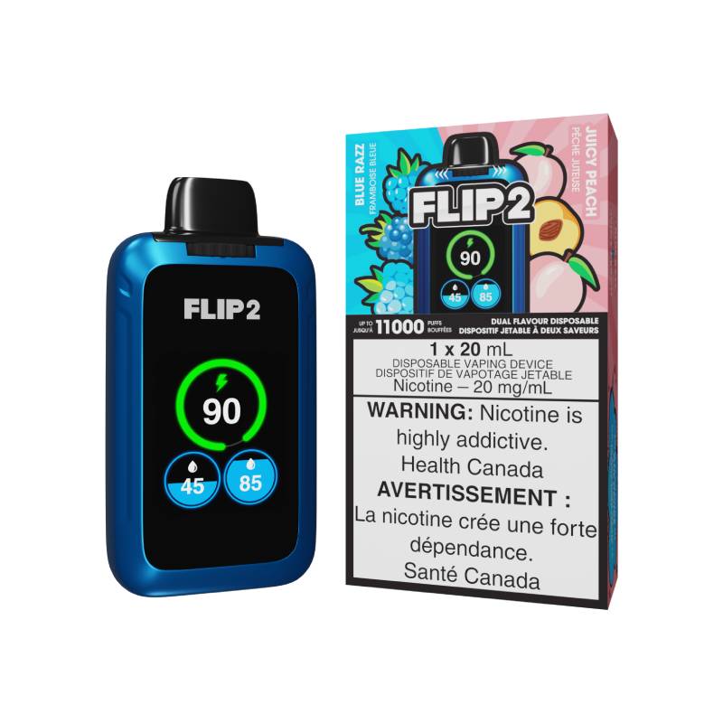 Flip Bar 2 Disposable - Blue Razz & Juicy Peach, 20ML