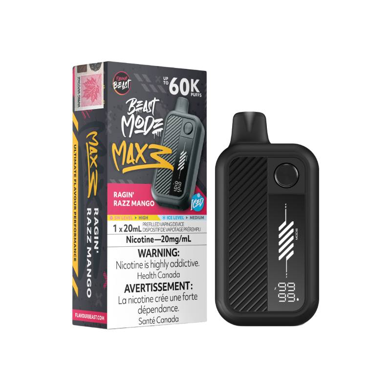Flavour Beast - Beast Mode Max 3 60k Ragin’ Razz Mango Iced