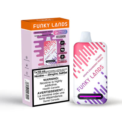 Funky Lands Vi15000 Disposable Vape - Grape Cranberry Peach, 18ML