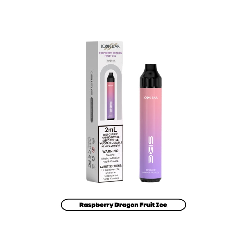 Icon Bar Synthetic 50 Nicotine Disposable Vape Raspberry Dragonfruit Ice
