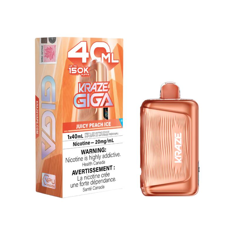 Kraze Giga 150K -  Juicy Peach Ice Disposable Vape