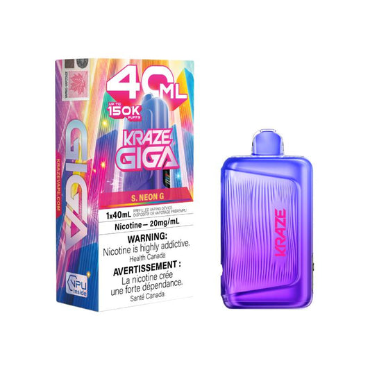 Kraze Giga 150K - S. Neon G Disposable Vape