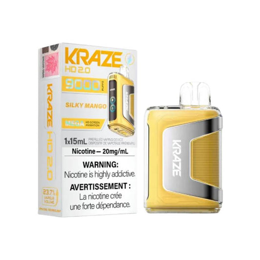 Kraze HD 2.0 9K Disposable Vape - Silky Mango, 9000 Puffs