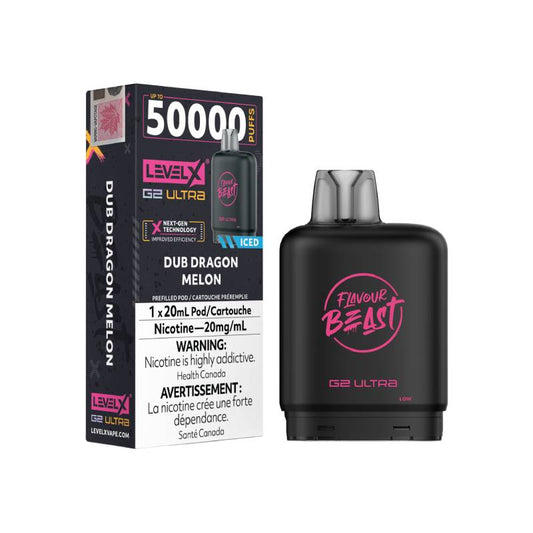 Level X Boost G2 Flavour Beast Ultra Pod 50K Puffs Dub Dragon Melon