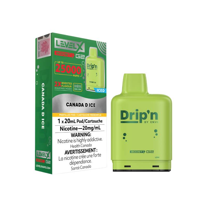 Level x Drip'n by Envi Canada D Ice G2 Pods 20mL, 25K Puffs Vapeluv