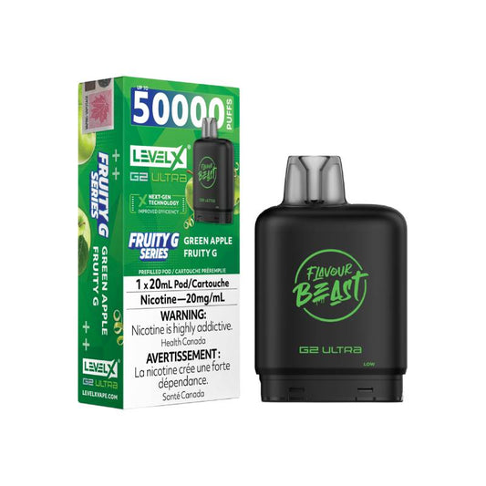 Flavour Beast Level X G2 Ultra Pod 50K - Green Apple Fruity G