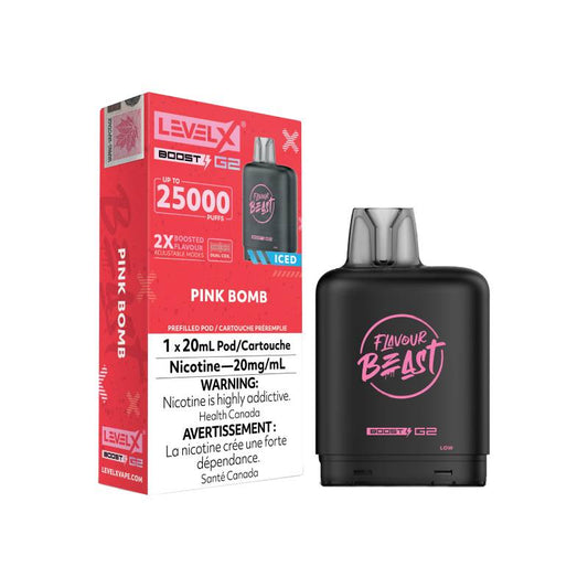 Level X Boost Flavour Beast G2 Pods - Pink Bomb Iced, 25K Puffs