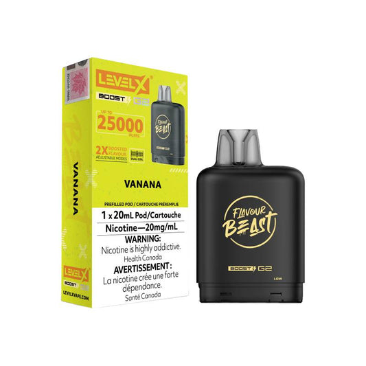 Level X Boost Flavour Beast G2 Pods - Vanana, 25K Puffs