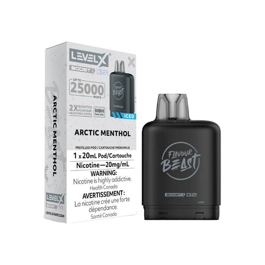 Level X Boost Flavour Beast G2 Pods - Arctic Menthol, 25K Puffs