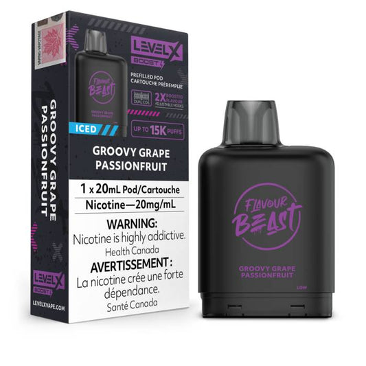 Level X Boost Series Pod - Groovy Grape Passionfruit, 15000 Puffs