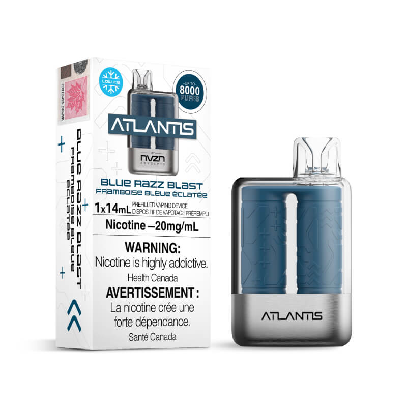 NVZN Atlantis Disposable Vape - Blue Razz, 8000 Puffs