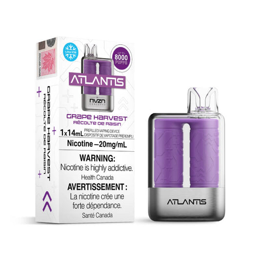 NVZN Atlantis Disposable Vape - Grape Harvest, 8000 Puffs