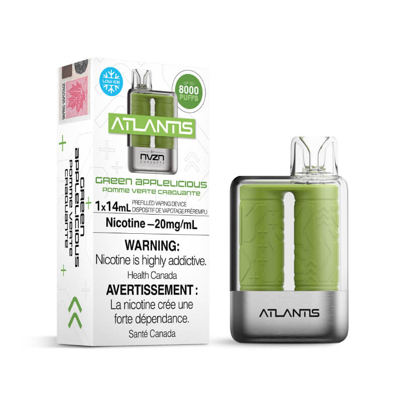 NVZN Atlantis Disposable Vape - Green Applelicious, 8000 Puffs