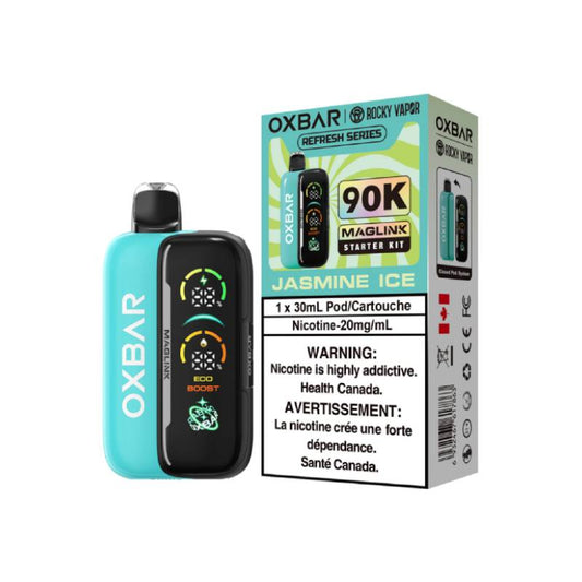 Oxbar Maglink 90K Starter Vape Kit Jasmine Ice flavour device with rechargeable battery and pod system