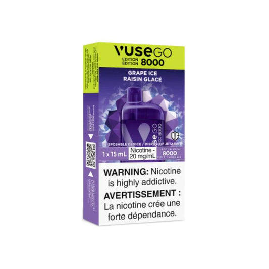 Vuse Go Edition 8K Disposable Vape - Grape Ice, 8000 Puffs, 15ML