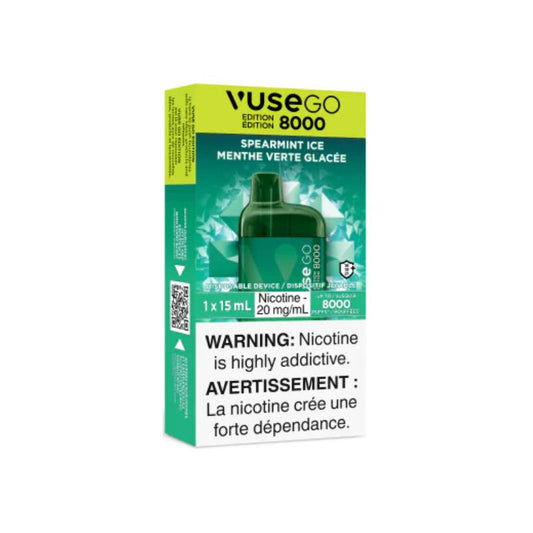 Vuse Go Edition 8K Disposable Vape - Spearmint Ice, 8000 Puffs, 15ML