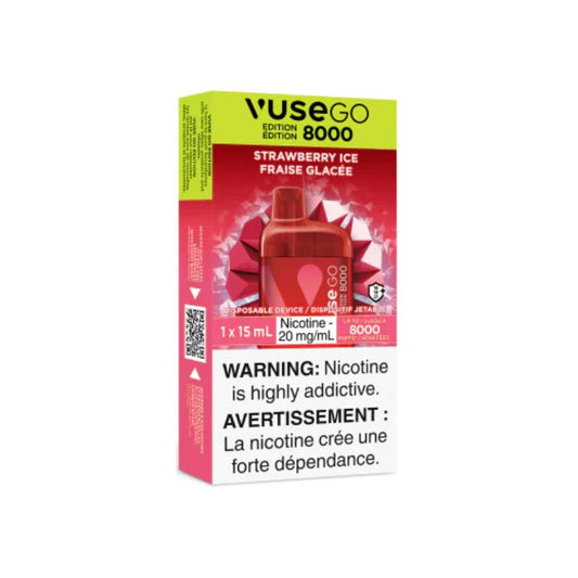 Vuse Go Edition 8K Disposable Vape - Strawberry Ice, 8000 Puffs, 15ML