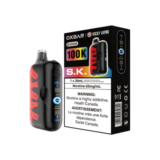 Oxbar 100K S.K disposable vape device with packaging and LED display