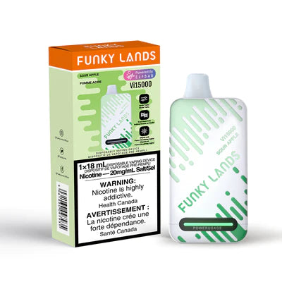 Funky Lands Vi15000 Disposable Vape - Sour Apple, 18ML