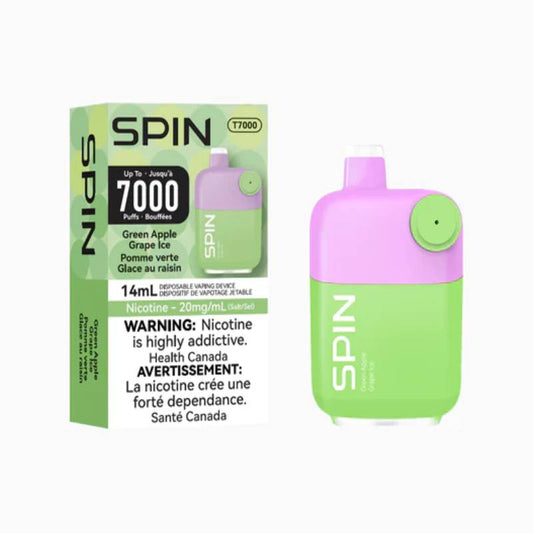 Spin T7000 Green Apple Grape Ice Disposable Vape (7000 Puffs)